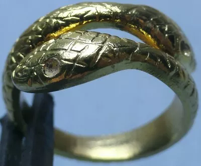 Vintage Gold Plated Zoormorphic Ring From Indonesia Double Snakes • $0.99