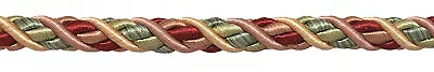 Red Pink Green Cream 7/16  Decorative Rope Cord Rose Bouquet [By The Yard] • $3.49