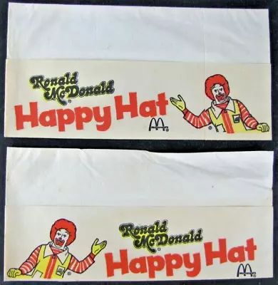 Vintage 1970s McDonald's Paper Employees Hats • $9.97