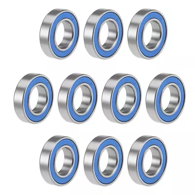 10pcs 6902-2RS Ball Bearings 15x28x7mm Double Sealed Chrome Steel Blue Cover P6 • $29.99