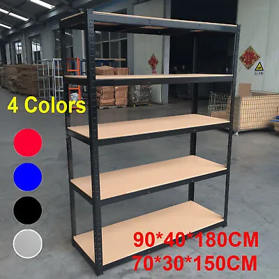 5 Tier Boltless Metal Shelving Unit Storage Rack Shelf Organiser Home Warehouse • £22.20