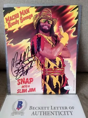 WWE WWF WCW Original Promo Photo Slim Jim Signed Macho Man Randy Savage • $1599.99