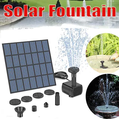 Solar Power Fountain Submersible Floating Water Pump Bird Bath Pond Garden Decor • $10.49