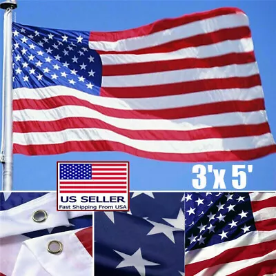 $5.98 • Buy 1/4pcs 3x5ft American Flag W/ Grommets USA United States Of America US Flags