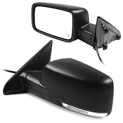 Power Heated Turn Signal Puddle Light Side Mirrors For 2009-19 Dodge Ram 1500 • $134.89