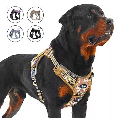 Qttie Adjustable Dog Harness Pet Soft No-Pull Heavy-duty K9 Nylon Outdoor Vest • $39.56