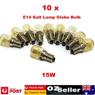 10 X15w  (240V SES E14) Salt Lamp Globe Bulb Clear Bulbs For Senenite Lamps • $15.70