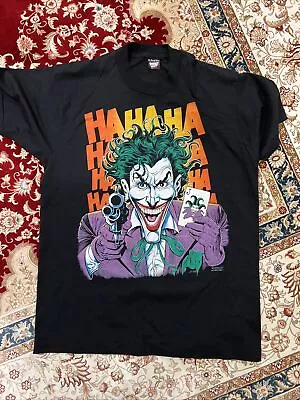 Vintage 80's Joker Batman T Shirt Single Stitch Men's XL DC Comics 1989 • $50