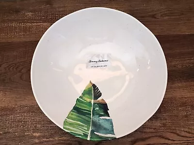 Tommy Bahama Green Tropical Leaves MELAMINE Large Serving Salad Bowl Quality • £27.55