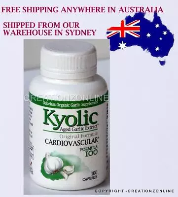 Kyolic Aged Garlic Extract Formula 100 Cardiovascular 100 Capsules  EXP 04/2025 • $41.60
