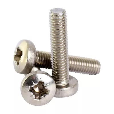 M2 M2.5 M3 M4 M5 M6 Pozi Pan Head Machine Screws Dome Bolts A2 Stainless Steel • £3.35