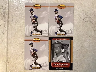 4 Don Drysdale 1993 Ted Williams Company #12 2001 Upper Deck #64 Legends Card • $2.50