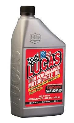 Lucas High Performance Motorcycle Fully Synthetic SAE 20W-50 Oil Troy Lee 946ml • £14.95