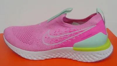 Nike Women's Shoe Pink Aqua Epic Phantom React Flyknit Running 6.5 7 NIB W Def • $210.93