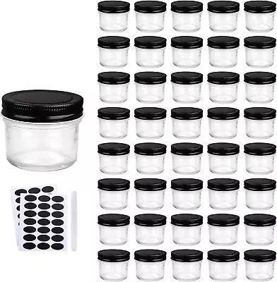 Glass Jars With Lids For Honey Jam Jelly Baby Foods Wedding Favor Set Of 40 NEW • $38.06