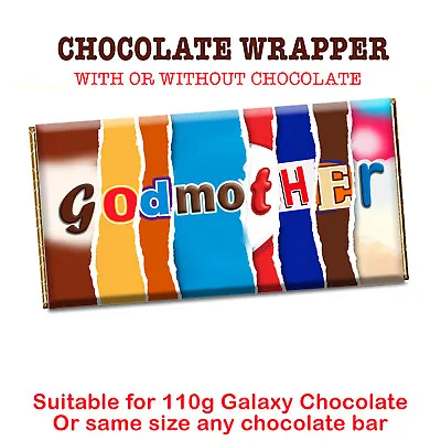 £4.39 • Buy Godmother Chocolate Bar Wrapper For Baby Christening Baptism Inviting Godparents