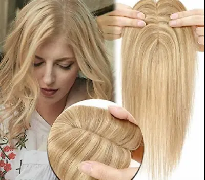 MY-LADY Human Hair Toppers For Women Real Remy Hair 150% Density 7*13CM Silk Bas • $29.99