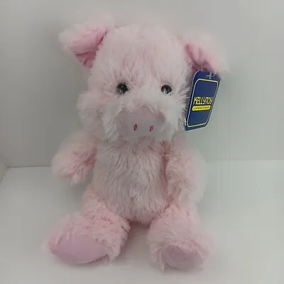 Kellytoy Original 8  Sitting Promo Pink Pig Soft Plush Stuffed Animal Lovey • $8.76