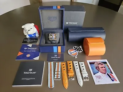 Tag Heuer Monaco Steve McQueen Gulf Chrono; Box + Papers + 5 X Straps + Extras! • $8299.99