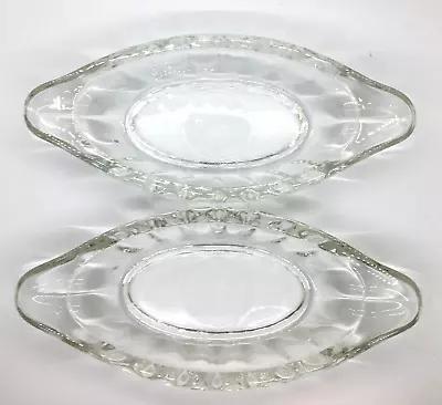 VTG Libbey Banana Split Boats Oval Sundae Dish Clear Heavy Glass Restaurantware  • $11.96