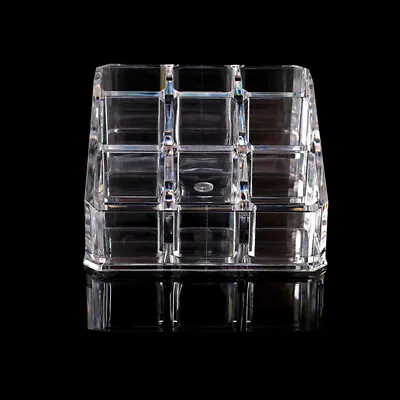 Clear Acrylic 9 Lipstick Holder Display Cosmetic Organizer Makeup Case Sto.82 • $5.58