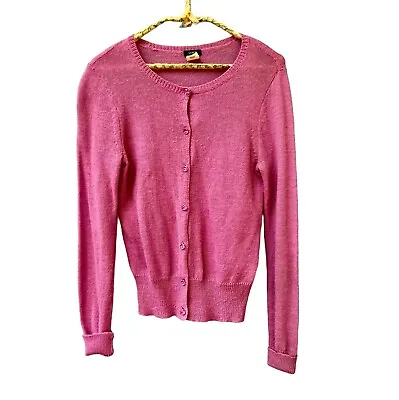 J Crew Cardigan Women Size S-M Merino Wool Alpaca Purple Jewel  Buttons READ • $15.99