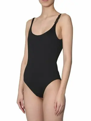 Moschino Women Cheeky One Piece Solid Black Swimsuit Size 2 • $110