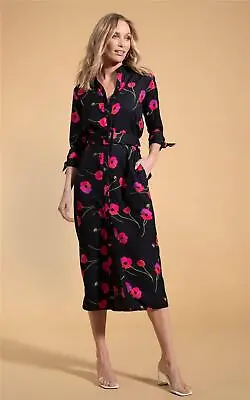 Dancing Leopard Women's Alva Midi Shirt Dress In Floral Print Outfit • £27.50
