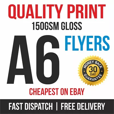 £6.45 • Buy 1000 A6 Flyers Leaflets Printed Full Colour 150gsm Gloss Quality Print Fast 