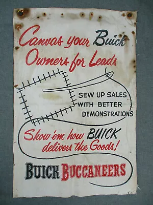 Vintage 1956 Buick Auto Car Dealership Salesman Motivational Canvas Banner Sign • $59.99