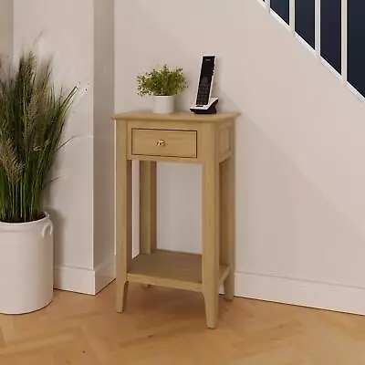 Natural Oak Finish Telephone Table 1 Drawer Ready Assembled • £109