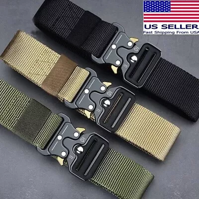 MEN Casual Military Tactical Army Adjustable Quick Release Belts Pants Waistband • $6.72