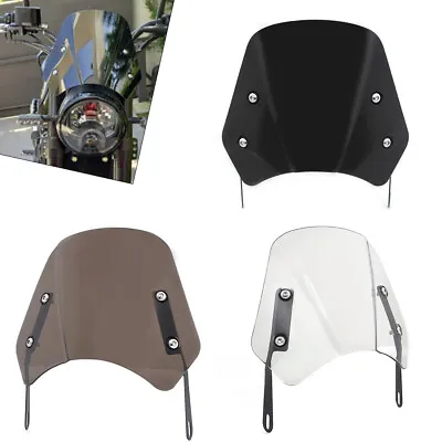 Motorcycle Headlight Fairing Windshield Windscreen 5-7'' Round For HARLEY YAMAHA • $31.34