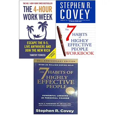 4 Hour Work Week 7 Habits Of Highly Effective People 3 Books Collection Set NEW • $38.70