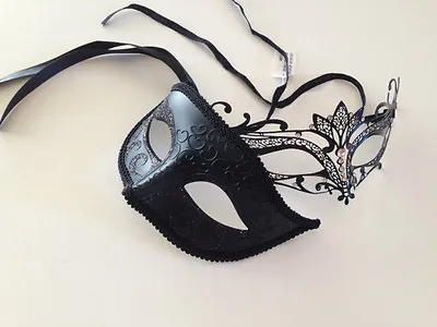 Black Laser Cut Venetian Pigeon Mask Masquerade Wedding Prom Party Female+male • $18.45