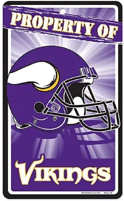 Minnesota Vikings  7.25  By 12  Property Of Plastic Sign - NFL • $9.99