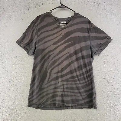Converse Shirt Mens L Large Gray Zebra V Neck Athleisure T Shirt Short Sleeve • $13.27