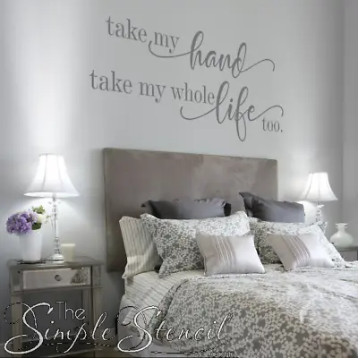 Take My Hand Take My Whole Life Too | Romantic Bedroom Elvis Presley Wall Decal • $22.50