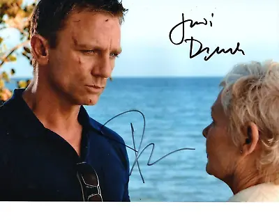 Judi Dench Daniel Craig James Bond Skyfall Signed 10-8 Photo Autograph COA • £216