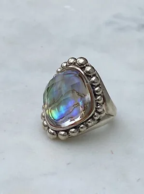 Lagos Maya Sterling Silver Caviar Abalone Dome Ring Size 6 Nwt • $499
