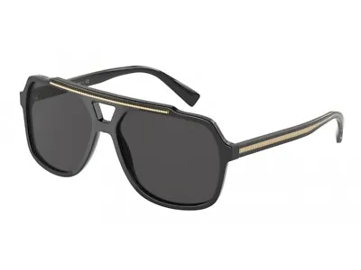 $353.88 • Buy Dolce & Gabbana Sunglasses DG4388  501/87 Black Dark Gray Man