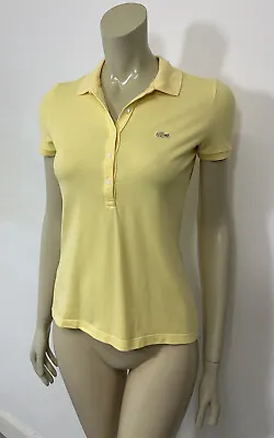 £8.99 • Buy Lacoste Yellow Polo Shirt Ladies Slim Fit Size UK 10