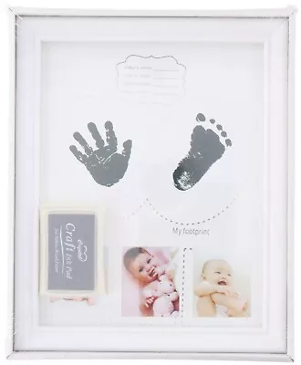 Baby First Years Ink Handprint Foot Print White Photo Frame Picture Frame Gift • £9.49