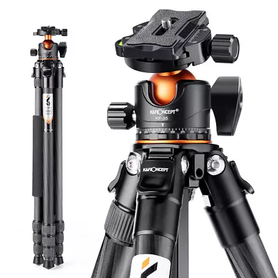 $229.99 • Buy K&F Concept 70  Carbon Fiber Camera Tripod Monopod Heavy Duty For Canon Nikon