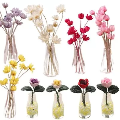 Floral Arrangement Dollhouse Flower Vase Multi-color Mini Glass Bottle • $8.60