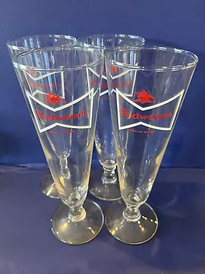 4 Vintage Budweiser Beer Pilsner Glasses Free Shipping • $30