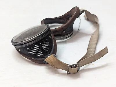 Vintage Antique American Optical Co Duralite Safety Goggle Glasses Aviator • $35