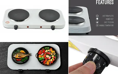2000W Electrical Hob Double Ring Table Top Hot Plate Powerful Portable Cooker's • £29.90