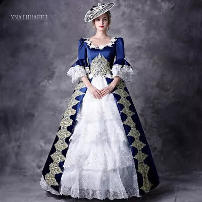 18th Victorian Marie Antoinette Rococo Dress Ball Gown Women's Lace Costume  • $139