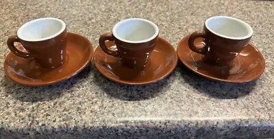 3 Vintage Nuova Point Sorrento Espresso  Cup Saucer Sets Made In Italy Mcm Acf • $35